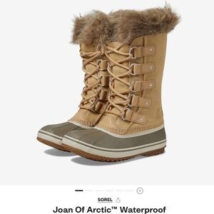 Sorel Joan of Arctic winter boots, size 8 1/2, Tan with fur trim
